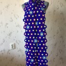 Granny Square Crochet Scarf - puff flowers