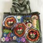Free Form Mushrooms and hedgehog bag...Art Pouch... 3D Irish Crochet Bag..