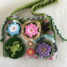 Free Form lotos bag...Art Pouch... 3D Irish Crochet Bag