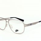 Nike Men Silver Optical Eyeglasses Frame NIKE8202 080 55mm New w/ Case