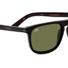 SERENGETI Black Frame Green Lens Sunglasses LEONARDO 8154 New w/ Case ITALY