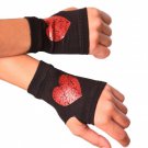 Halloween Women Teen Costume 6 Pairs Gloves Pink Yellow Orange Black Cheerleader
