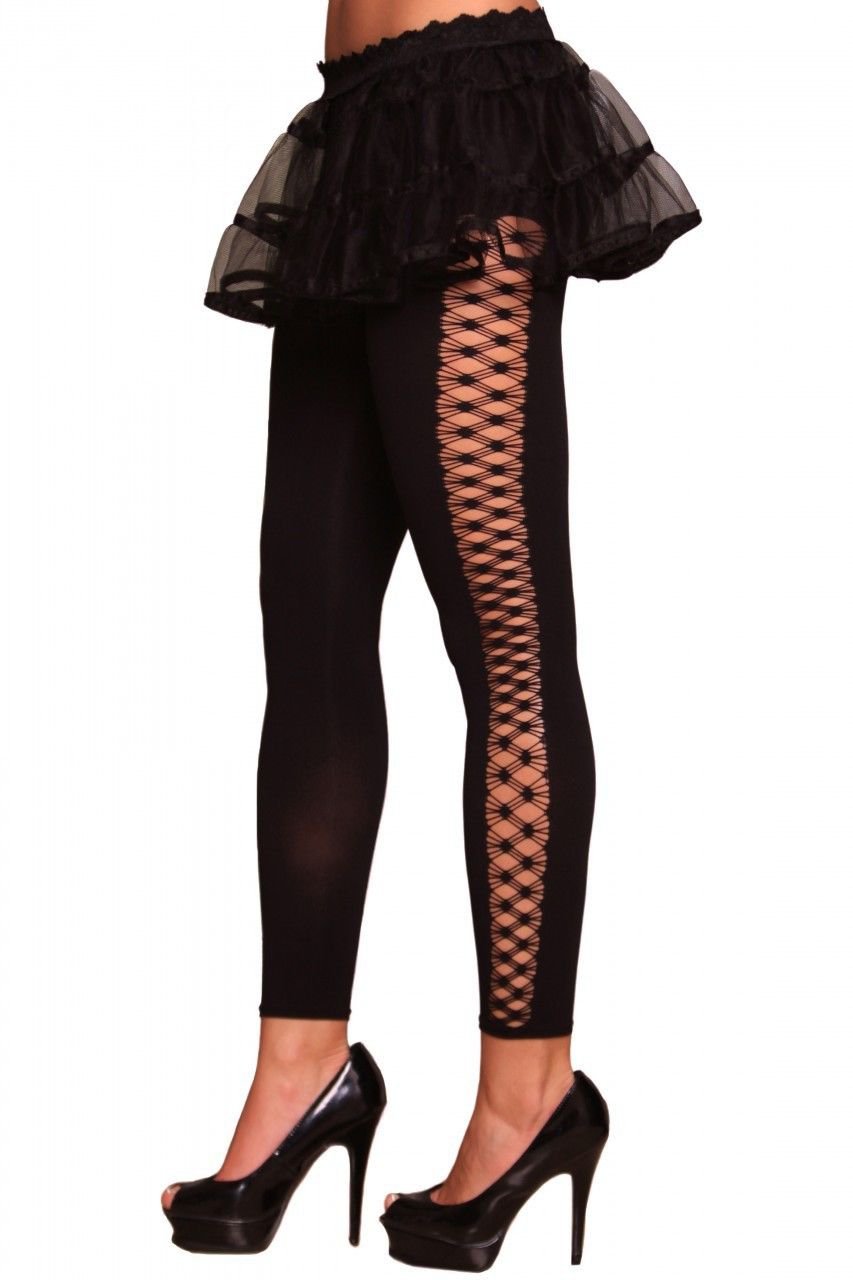 Lovely Day Open Side Opaque Leggings Sexy Party Clubbing Intimate Costume LG1018