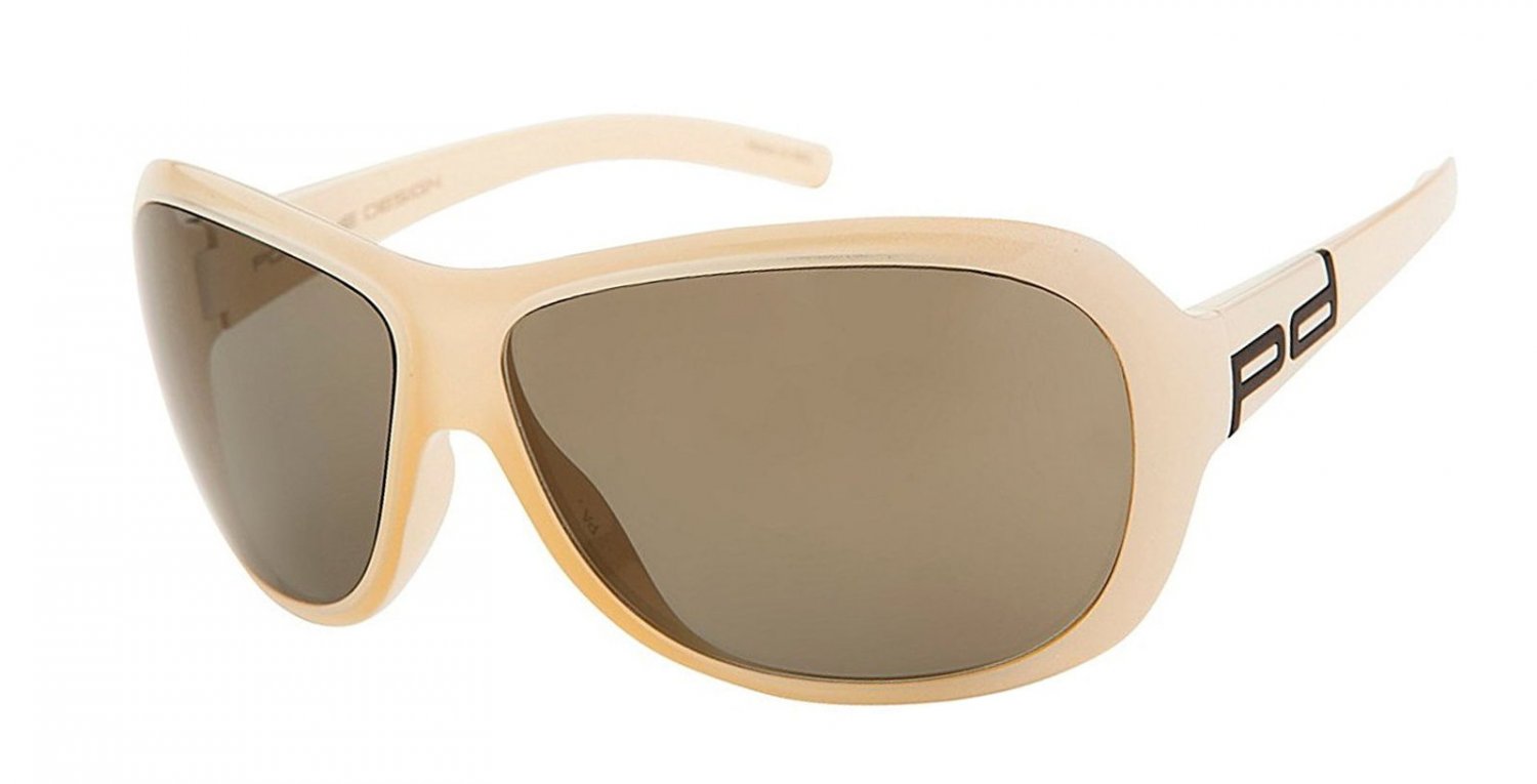 Porsche Design Beige Frame Brown Lens Sunglasses P8520 C New w/ Case ITALY