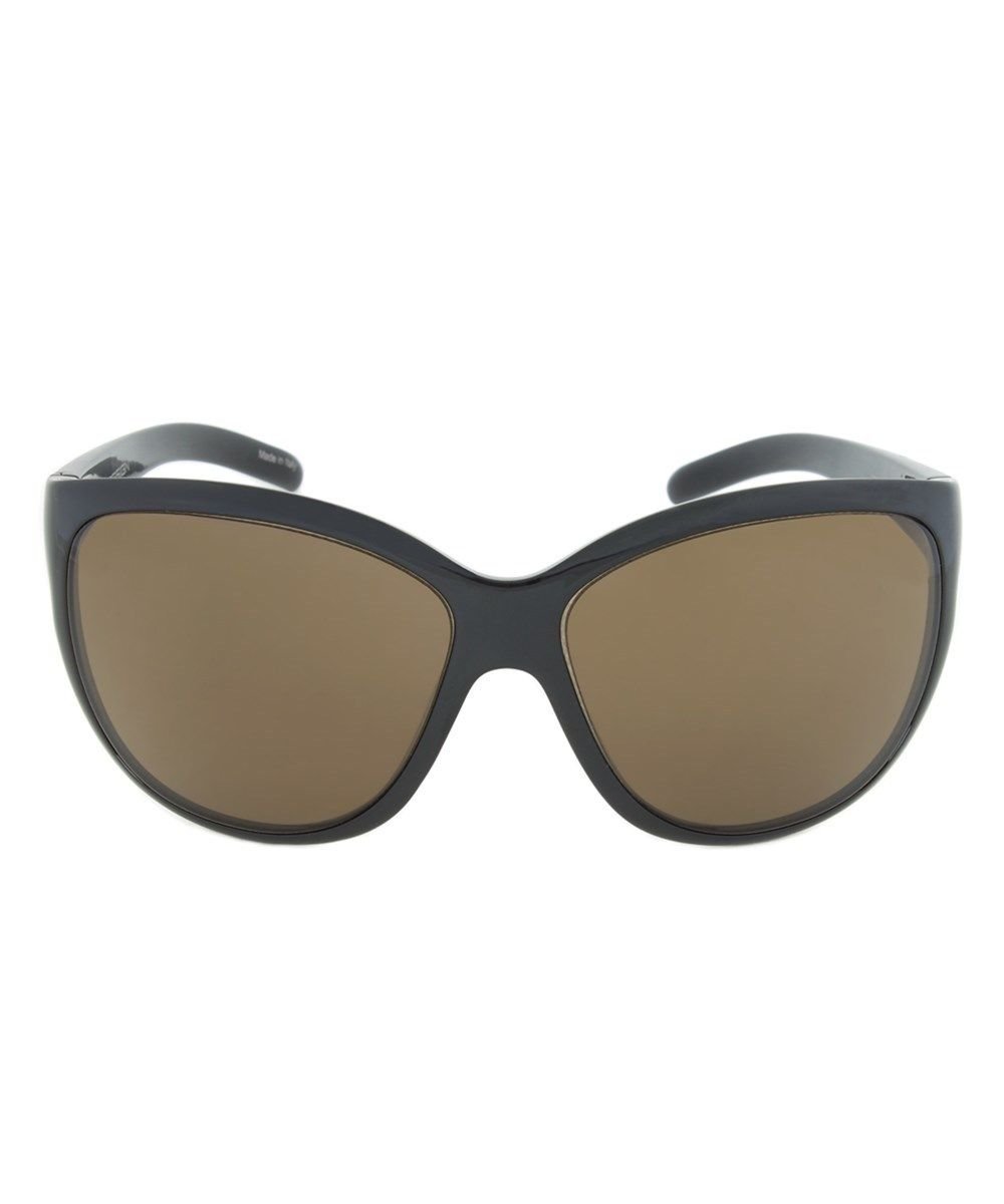 Porsche Design Women Black Frame Brown Lens Sunglasses P8524 A New w/ Case ITALY