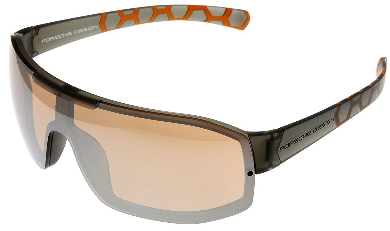 Porsche Design Gray Frame Brown Lens Sunglasses P8527 A New w/ Case ITALY