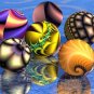 Yellow balls floating down the river Isala