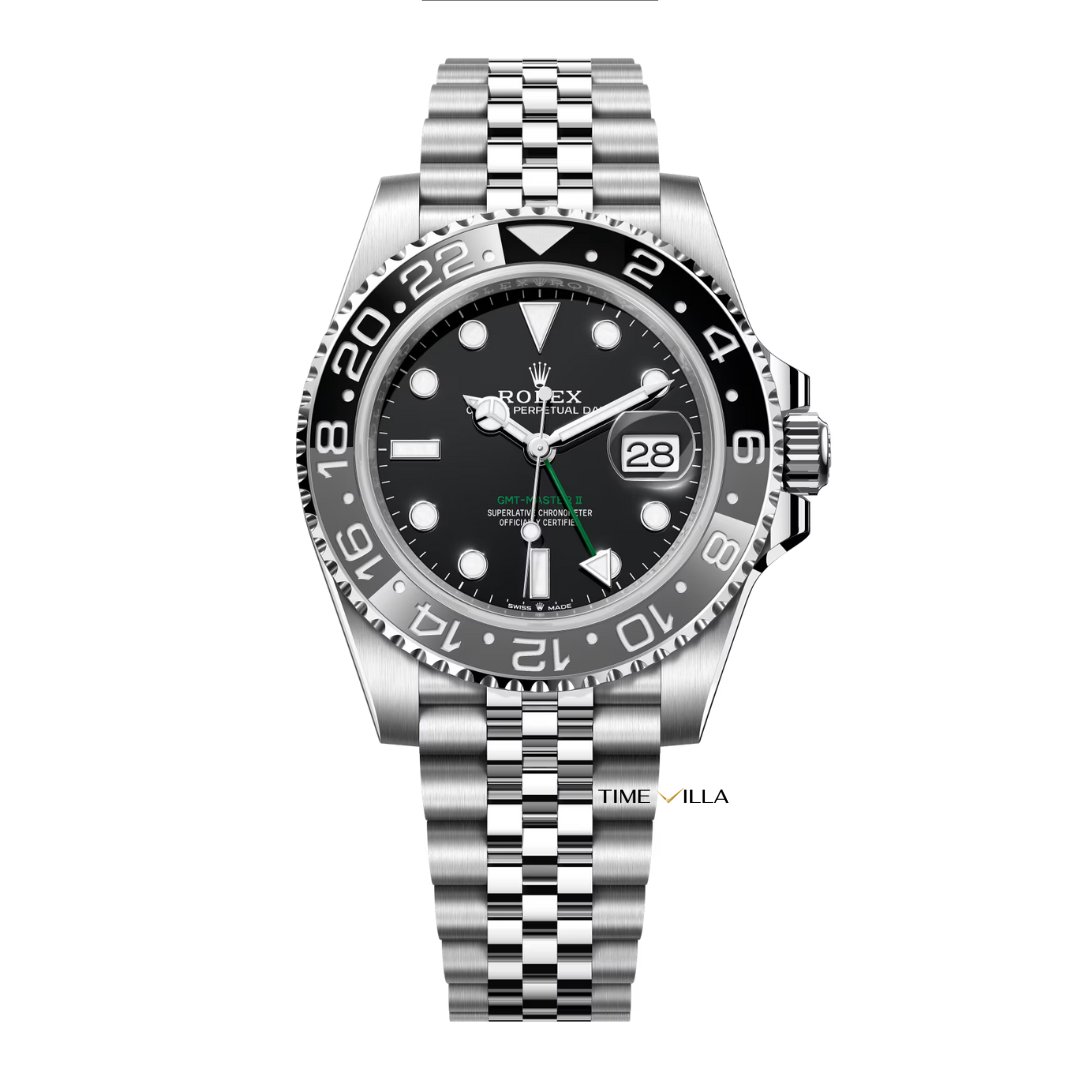 GMT-MASTER II 40MM BLACK DIAL BLACK BEZEL OYSTER "BRUCE WAYNE" - 126710GRNR