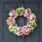 Green Blended Hydrangea Wreath | Spring Wreath | Summer Wreath  Housewarming Gift