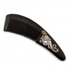 Black horn comb inlaid with silver "Beauty"