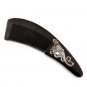 Black horn comb inlaid with silver "Beauty"
