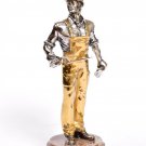 Silver Statue figurine "Builder"