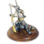 Silver statue figurine "Hare-hunter"
