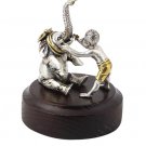 Silver statue figurine "Boy and Elephant"