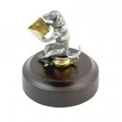 Silver figurine "Dog on the pot"
