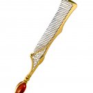 Silver Hair comb with amber