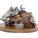 Silver statue figurine "Lynx"