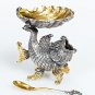 Silver caviar plate bowl "Gold Fish"