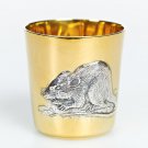 Silver glass with Signs of Chinese Zodiac "Rat"
