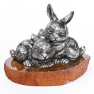 Silver Figurine "Hares"