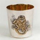Silver glass with Signs of Chinese Zodiac "Monkey"