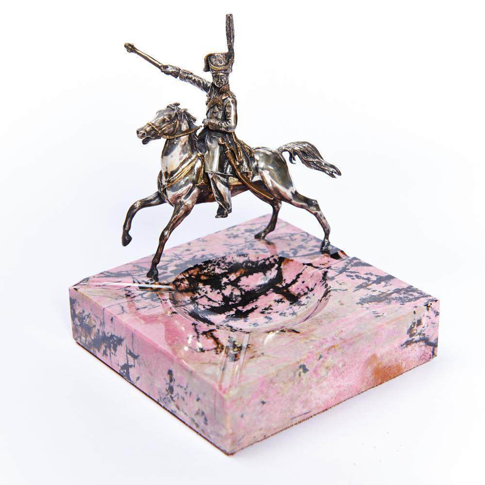 Silver ashtray "Hussar Rider"
