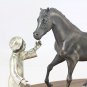 Silver statue figurine "Boy with Horse"