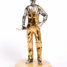 Silver Little statue figurine "Builder"