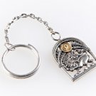 Silver Keychain with Zodiac Horoscope Astrology Sign "Leo"