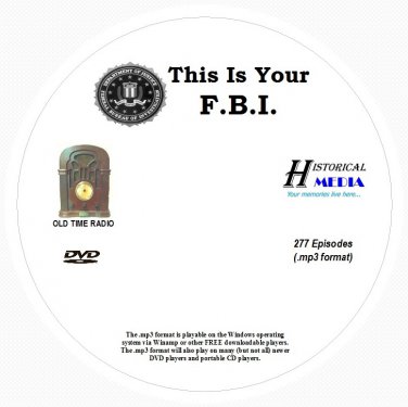 This Is Your F B I 277 Shows Old Time Radio In Mp3 Format Otr On 1 Dvd