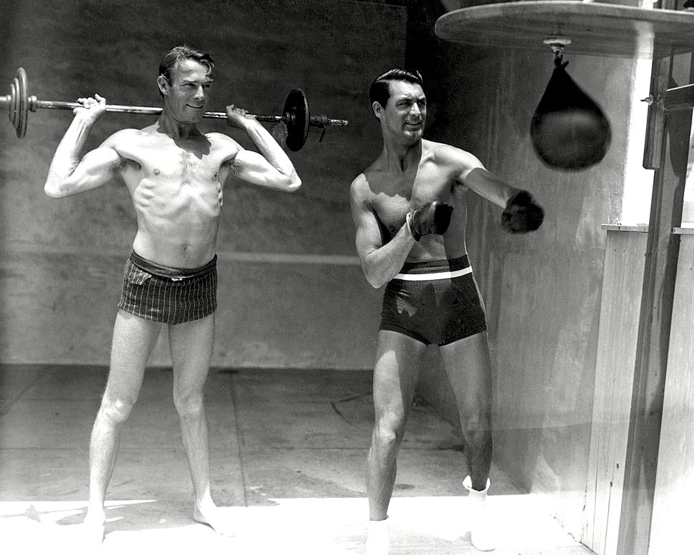 RANDOLPH SCOTT AND CARY GRANT HOLLYWOOD LEGENDS - 8X10 PUBLICITY PHOTO (OP-062)