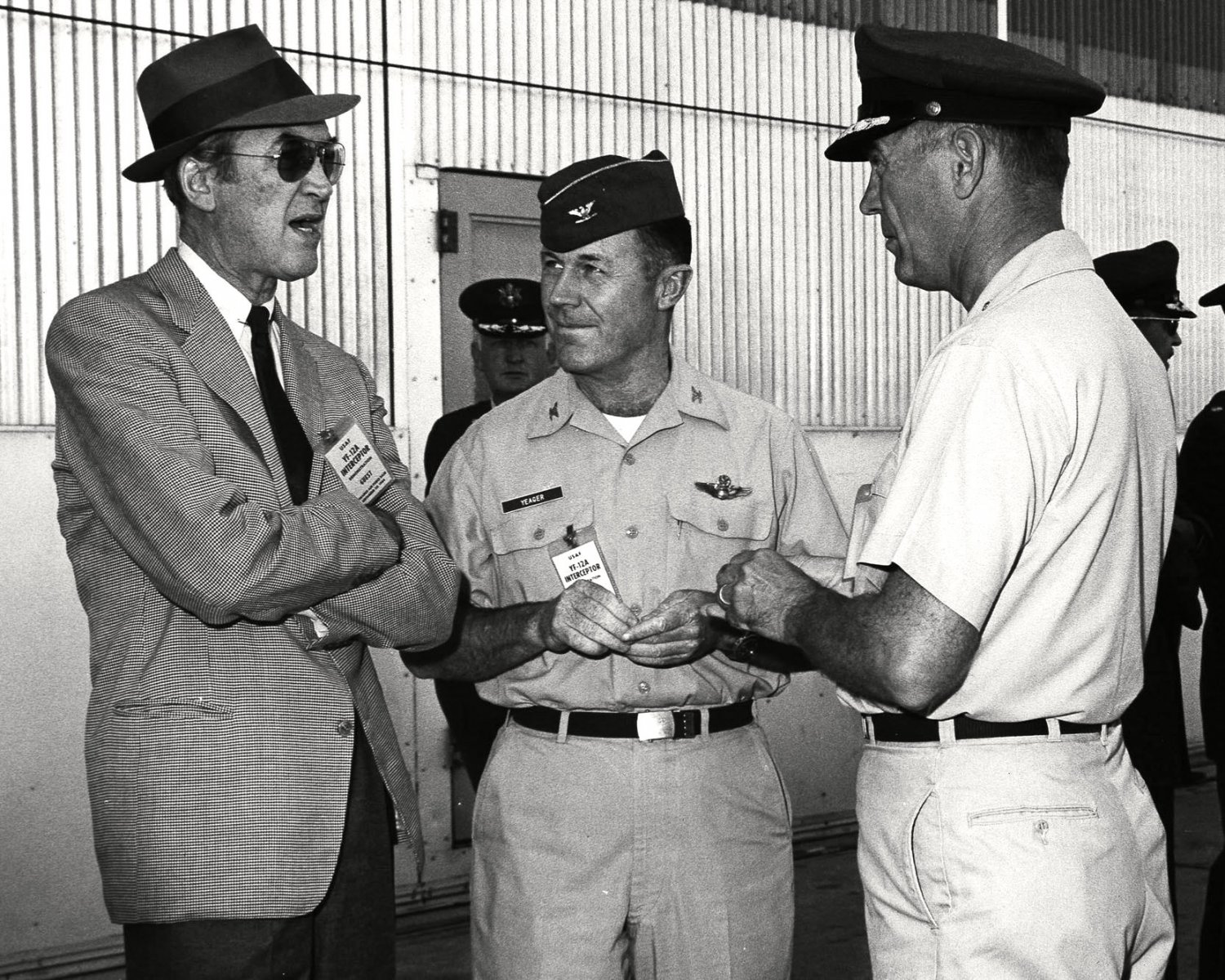 TEST PILOT CHUCK YEAGER WITH ACTOR JAMES STEWART IN 1963 - 8X10 PHOTO ...