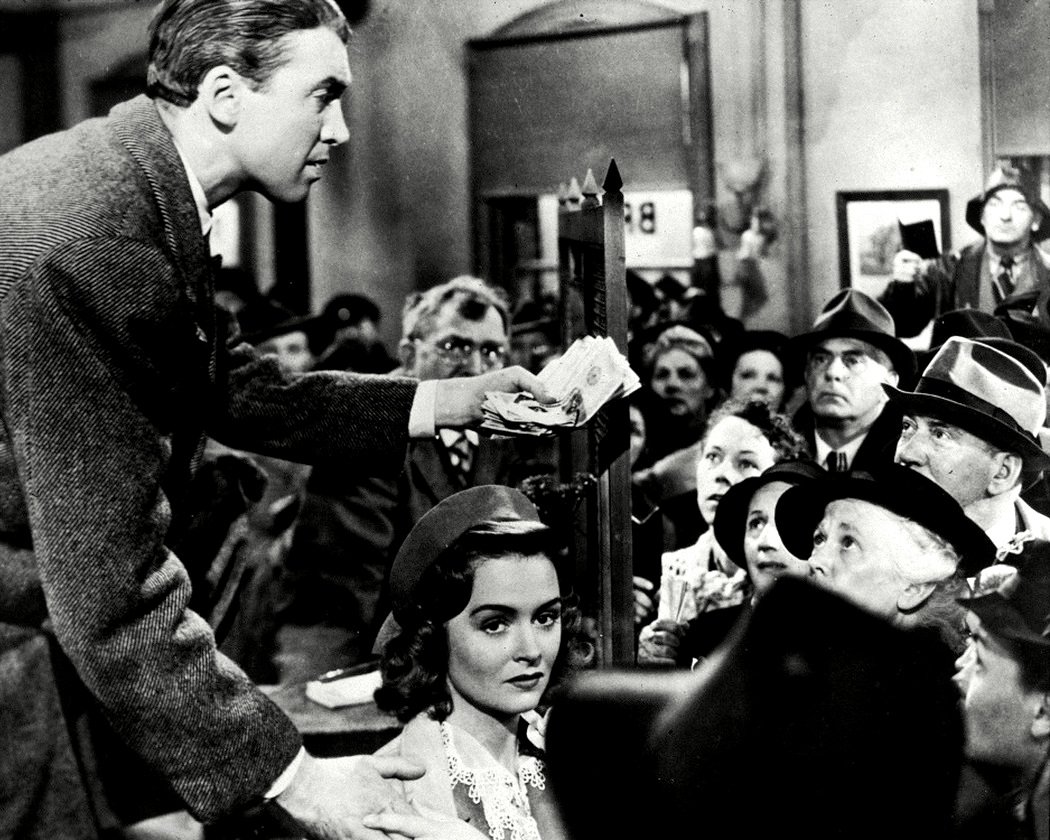 JAMES STEWART & DONNA REED "IT'S A WONDERFUL LIFE" 8X10 PUBLICITY PHOTO (ZZ-059)