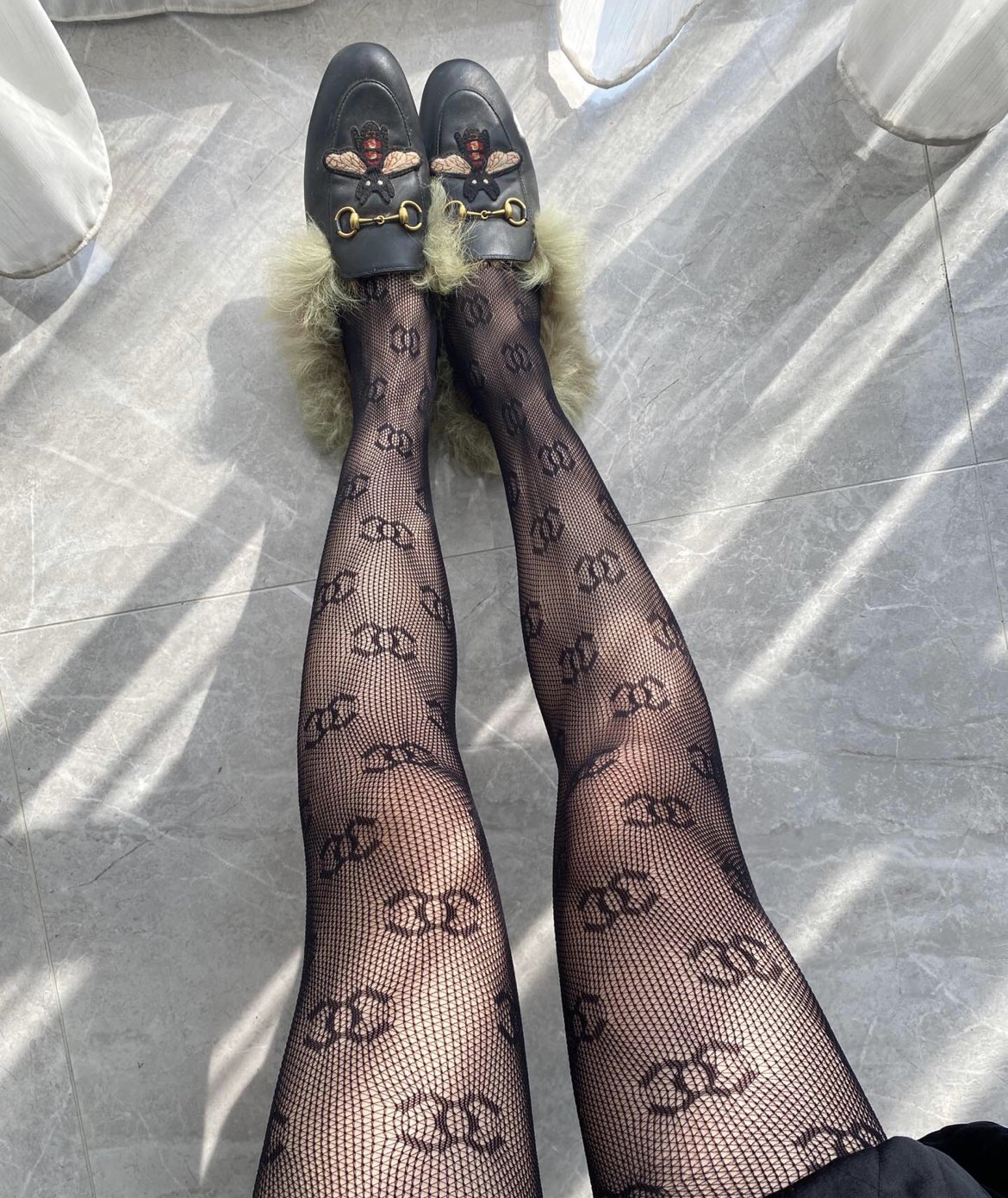 Chanel tights new black