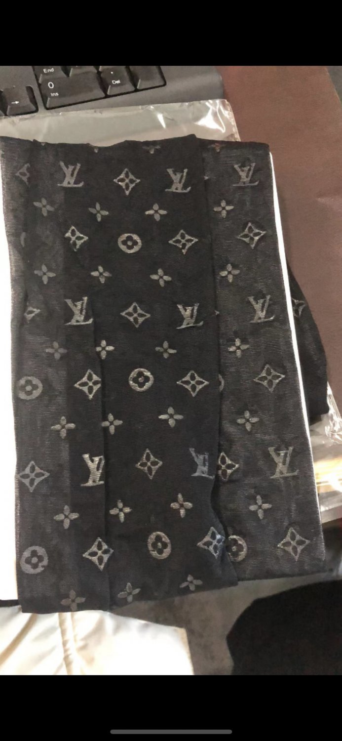 LV black and silver tights