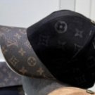 Louis Vuitton LV cap baseball hat black suede
