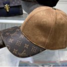 Louis Vuitton LV baseball cap hat brown suede