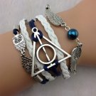 Free Shipping Harry Potter Snitch Deathly Hallows & Owls Charm Bracelet