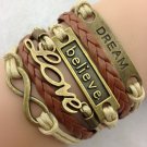 Free Shipping Friendship Bracelets Women Vintage Anchor Leather Bracelet