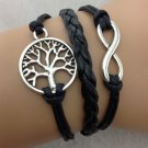Free Shipping Infinity tree antique silver charm bracelet for girls and boys