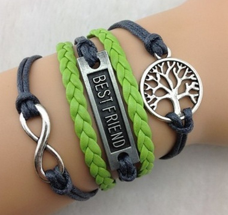 Free Shipping Infinity Best Friend Wish Tree Charm Bracelet