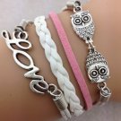 Free Shipping Owl Pink Bracelet for Girls and Boys