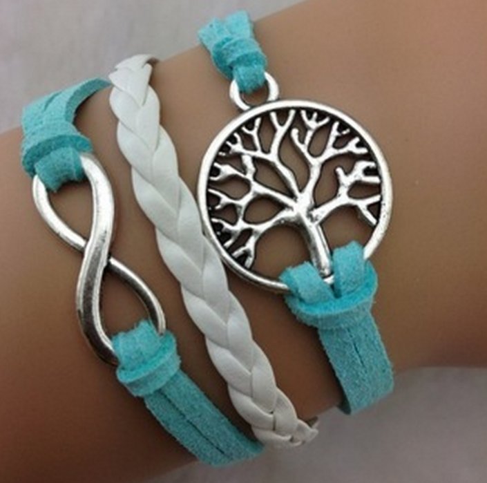 Free Shipping Infinity Tree Charm Bracelet for Girls