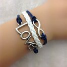 Free Shipping Love Bracelet Wax Cords Leather Bracelet