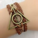 Free Shipping Antique Bronze Wax Cords Leather Friendship Bracelet