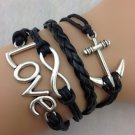 free shipping love nchor infinity bracelet