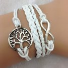 free shipping infinity wax cords braid leather bracelet
