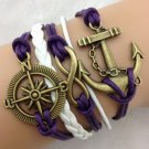 Free Shipping Antique Bronze Imitation Leather Bracelet