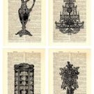 Upcycled Vintage Dictionary Book Page Wall Art Prints - Vintage Home Decor