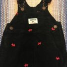 Oshkosh B'gosh Corduroy Bib Overalls Dress W Embroidered Terrier Dogs EUC 6 Mo.